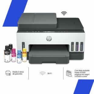Impresora Multifuncional HP Smart Tank 750 Tinta Continua, Color, Wi-Fi, Smart App, Dúplex, ADF Alimentador Automático (6UU47A)
