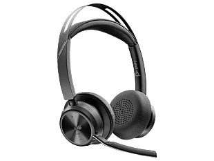 HP Poly Auriculares USB-C-C Voyager Focus 2 con certificacin para Microsoft Teams + adaptador USB-C/A + soporte de carga