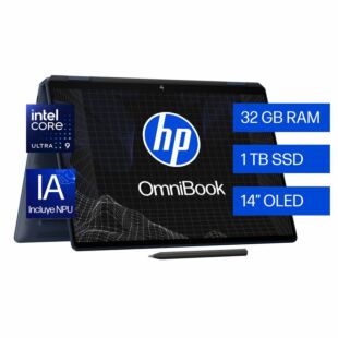 Laptop HP OmniBook Ultra Flip 14 AI 14-fh0001la, Intel Core Ultra 9, 32 GB RAM, 1 TB SSD, 14"" Táctil 3K 120Hz, Windows 11 Home