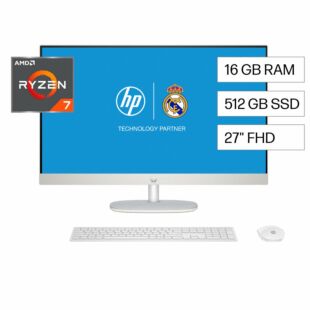 Todo en uno HP 27-cr0275la, AMD Ryzen 7, 16 GB RAM, 512 GB SSD, 27"" FHD, Windows 11 Home