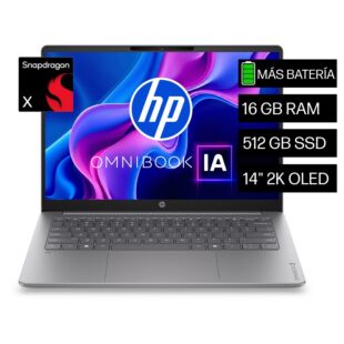 Laptop HP OmniBook 3 AI 14-hz0051la, Snapdragon X, 16 GB RAM, 512 GB SSD, 14"" OLED 2K, Windows 11 Home