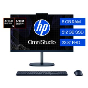 Todo en uno HP AIO OmniStudio 24-cv0032la, AMD Ryzen 3, 8 GB RAM, 512 GB SSD, 23.8"" FHD, Windows 11 Home