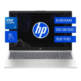 Laptop HP 15-fd1151la, Intel Core 5, 8 GB RAM, 512 GB SSD, 15.6"" Táctil FHD, Windows 11 Home