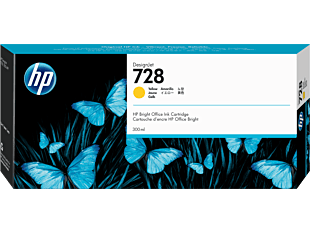 Cartucho de Tinta HP DesignJet 728 Amarillo de 300 ml