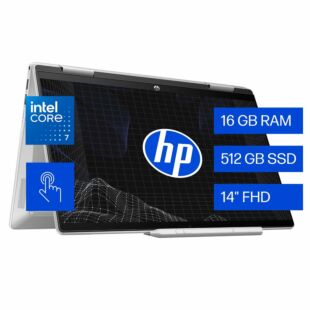 Laptop HP Pavilion x360 2-in-14-ek2002la, Intel Core 7, 16 GB, 512 GB SSD, 14, Pantalla táctil, FHD Windows 11 Home
