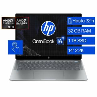 Laptop HP OmniBook Ultra 14-fd0001la, AMD Ryzen AI 9, 32GB RAM, 1 TB SSD, 14, Touch screen, 2.2K Windows 11 Home