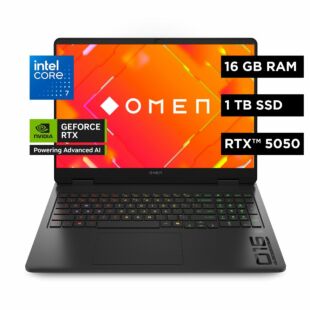 Laptop HP Omen Gaming16-am0015la, 16"", Intel® Core™ i7, 16GB RAM, 1TB SSD, NVIDIA® GEFORCE RTX ™ 5050, 2K, Negro sombra, Windows 11 Home.