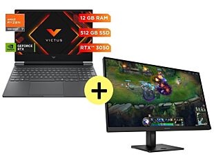 Laptop Gamer Victus by HP 15-fb3020la 15in AMD R7-7445HS 16GB 512GB W11 + HP Monitor OMEN 27 G2 GAM 27in Full HD 180Hz
