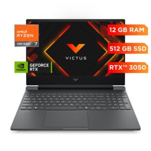 Laptop gaming VICTUS by HP 15-fb3031la, AMD Ryzen 7, 12 GB RAM, NVIDIA GeForce RTX 3050, 512 GB SSD, 15.6"" FHD, Windows 11 Home