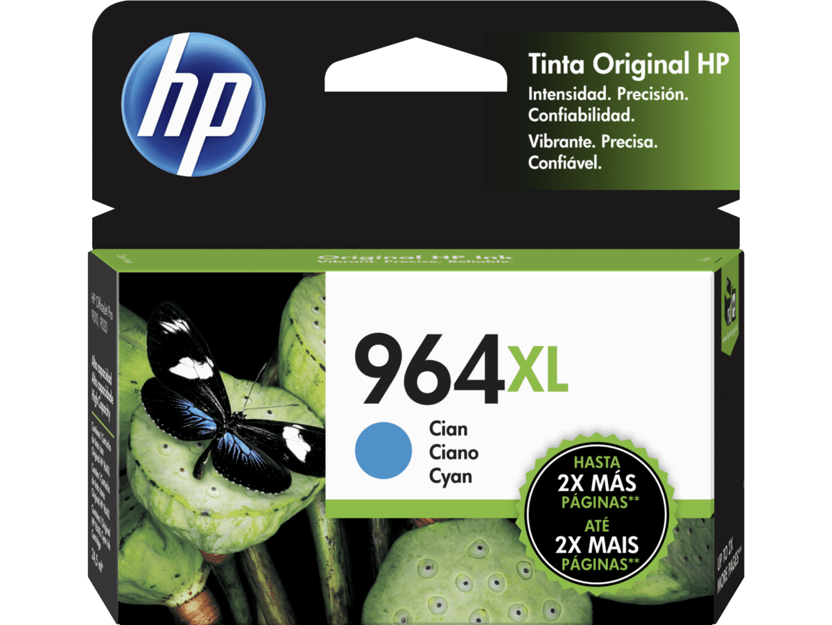 Cartucho de Tinta HP 964XL 3JA54AL Cian Officejet pro 9010/9020 24.5 ml (1.600 pgs.)
