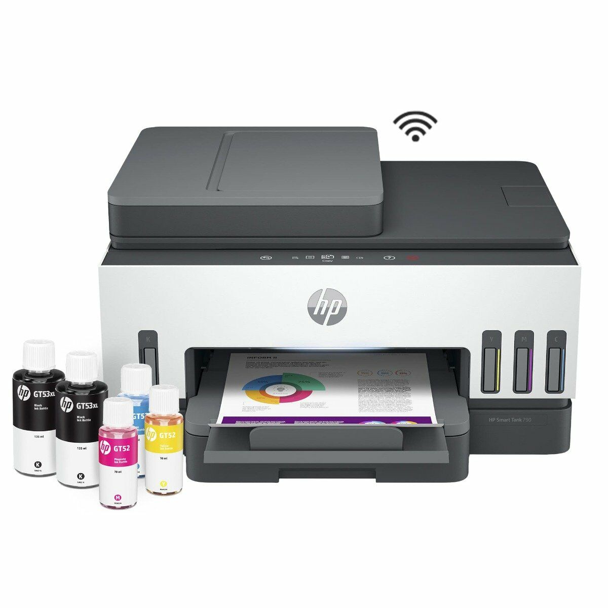 Impresora Multifuncional HP Smart Tank 790 Tinta Continua, Color, Wi-Fi, Smart App, Dúplex, ADF Alimentador Automático, Fax (4WF66A) (4WF66A)