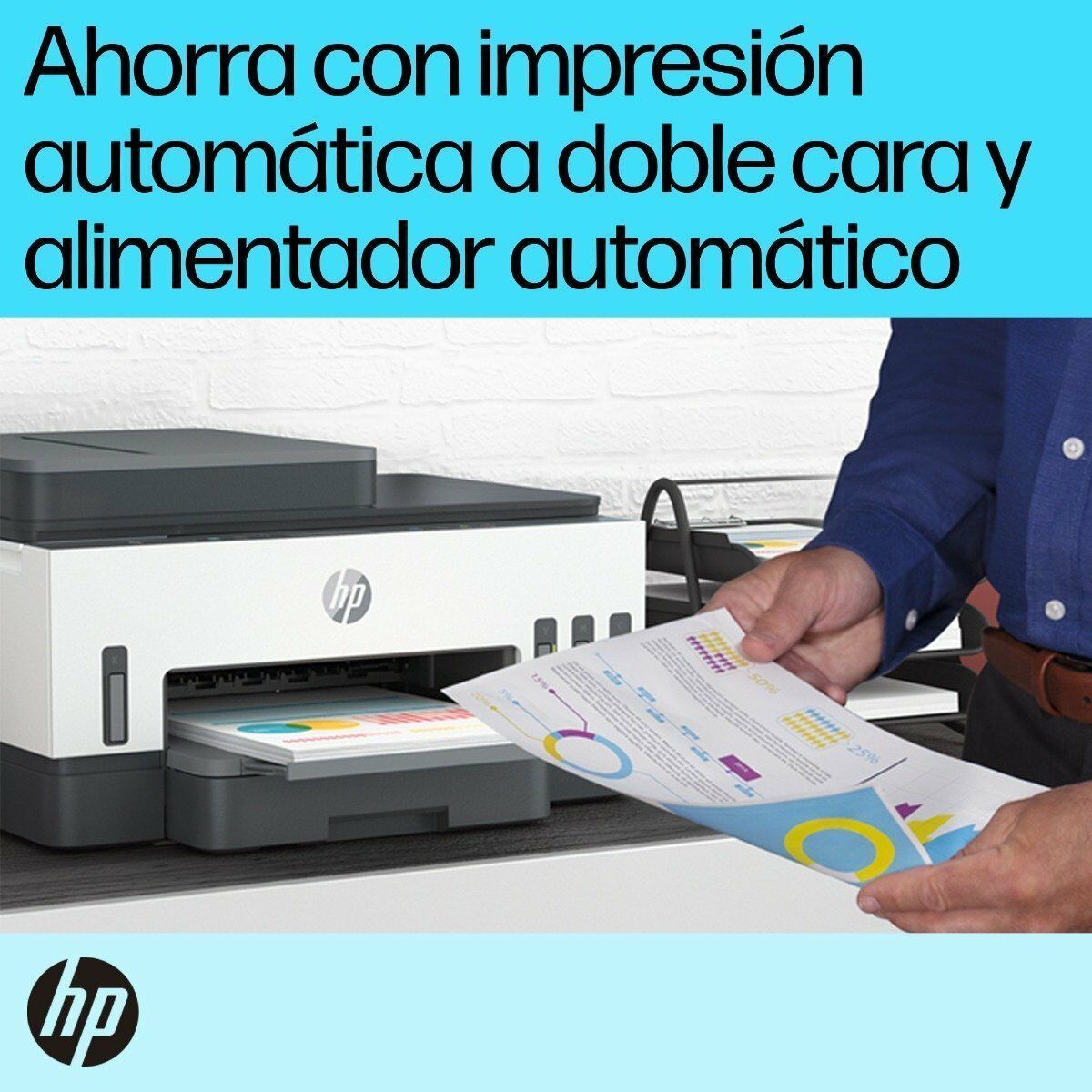 Impresora Multifuncional HP Smart Tank 750 Tinta Continua, Color, Wi-Fi, Smart App, Dúplex, ADF Alimentador Automático (6UU47A) (6UU47A)