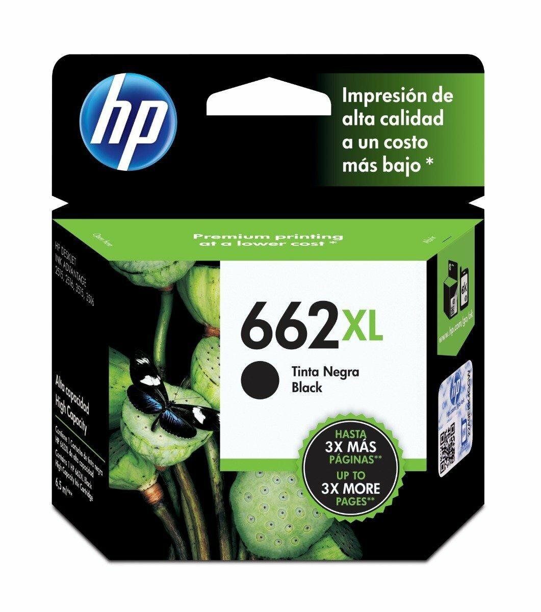 Cartucho de Tinta HP 662XL CZ105AL Negro Original 1015/2515/4645 360 pag.