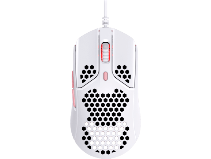 HyperX Pulsefire Haste: mouse para gaming (rosa y blanco) (4P5E4AA) - Center facing