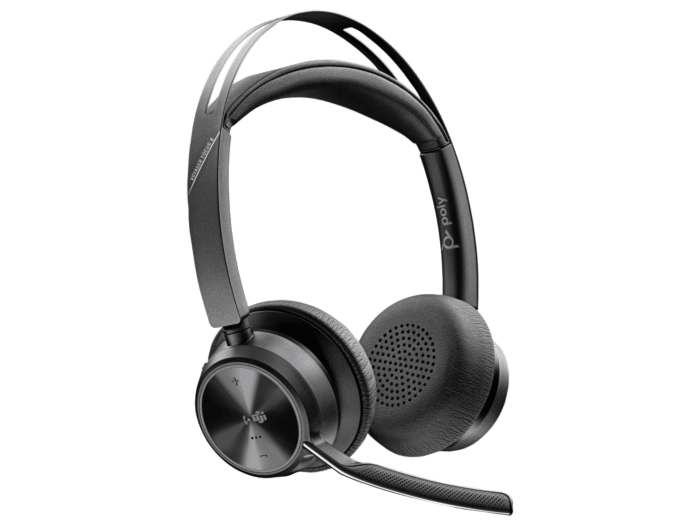 HP Poly Auriculares USB-C-C Voyager Focus 2 con certificacin para Microsoft Teams + adaptador USB-C/A + soporte de carga (9T9J6AA)