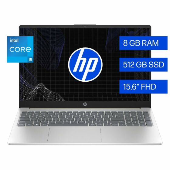 Laptop HP 15-fd0254la, Intel Core i5, 8 GB, 512 GB SSD, 15.6, FHD Windows 11 Home - 15.6