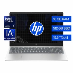 Laptop HP 15-fd1255la,&nbsp;Intel Core Ultra 5,&nbsp;16 GB RAM,&nbsp;512 GB SSD,&nbsp;15.6" T&aacute;ctil&nbsp;FHD, Windows 11 Home - 15.6" - Plateado natural (BM2H9LA)