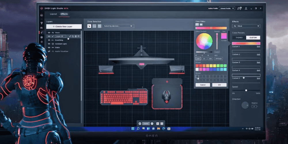 Interfaz del OMEN Gaming Hub